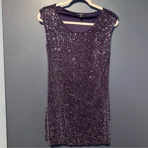 Express Sequin Navy mini dress